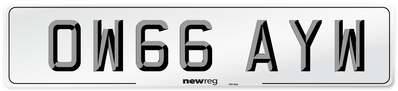 OW66 AYW Number Plate from New Reg